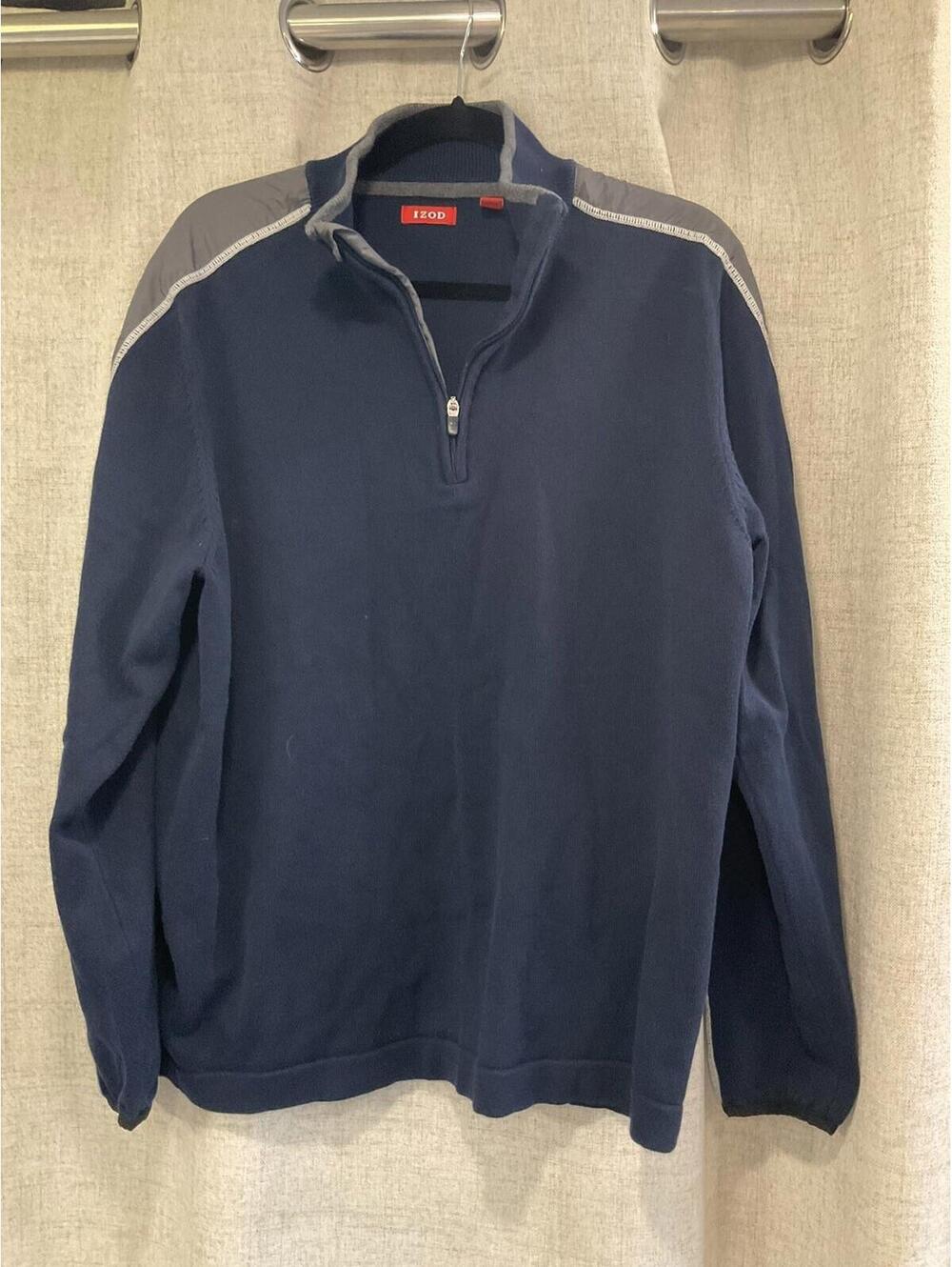 IZOD Mens Sweater With ZIP Up Neck Size Large